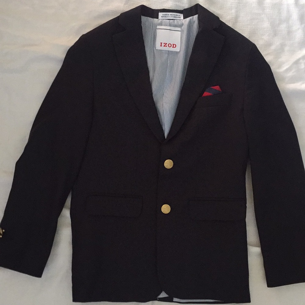 Izod sports jacket Navy. Boys size 10 Regular